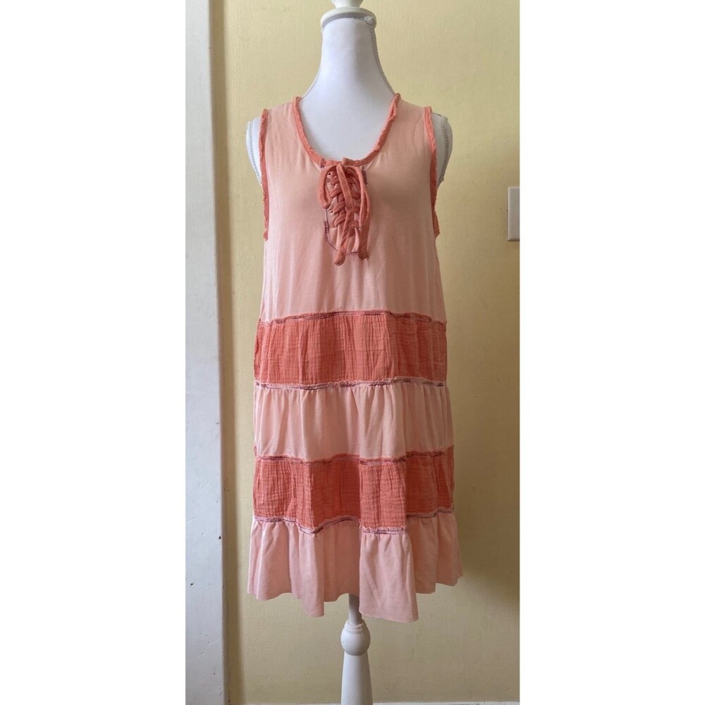 Pol dress pol tank dress tank tunic womens size small NEW coral peach stretchy S